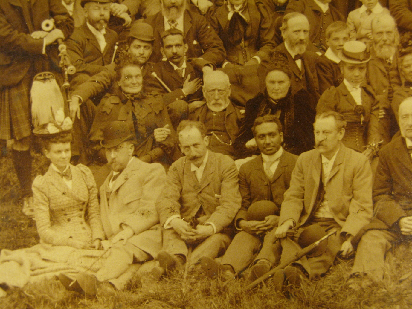 LDRPS: SZ2045 This photograph shows international pharmacists L. Jaques, F. Komplé, and L. Marie from Mauritius. They are sitting in a group portrait, at the British Pharmaceutical Conference at Kilin, Scotland, 1892